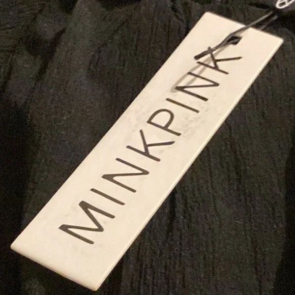 NWT MINKPINK X Revolve Fatima Frill Mini Dress Black Size XS - Picture 6 of 11